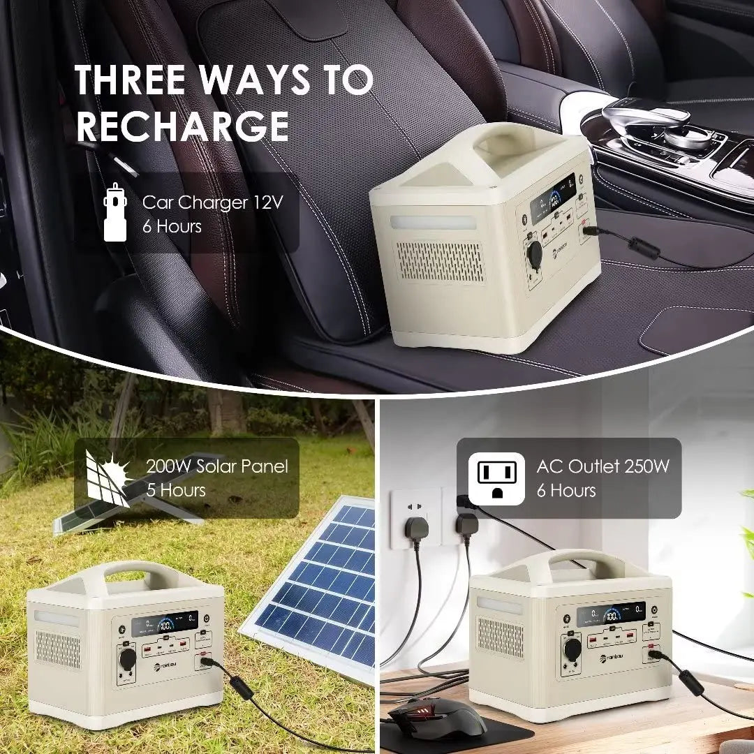 Solar Generator for Outdoor Camping, 3 x 110V/700W