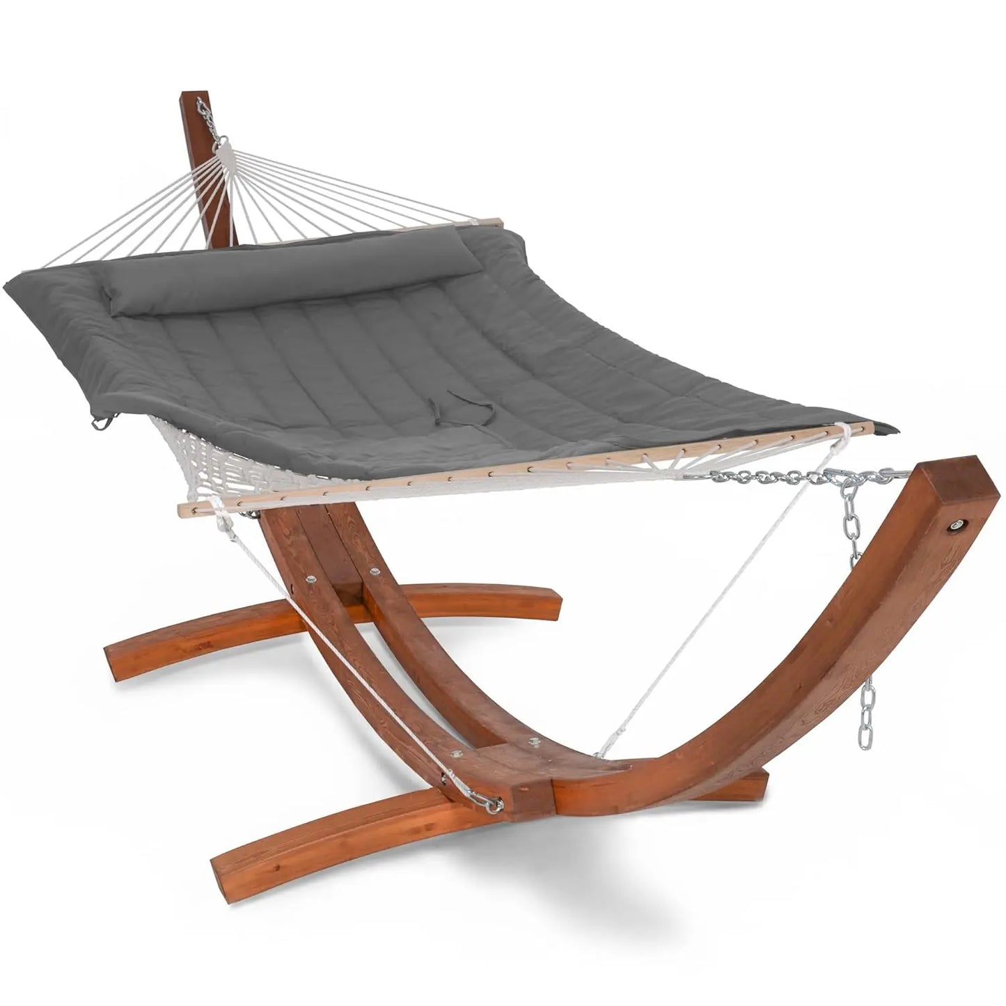 Hammocks Double Hammock with Wooden Stand Included, Outdoor Hammocks for Outside, 475 lbs Capacity, Dark Gray, Customized