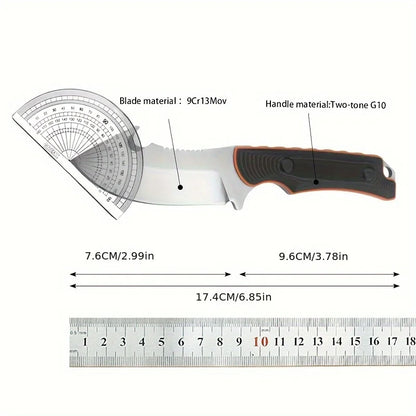 Leather Knife Case Small Straight Knife, Camping Portable Mini Knife, Portable Fishing Adventure EDC Knife