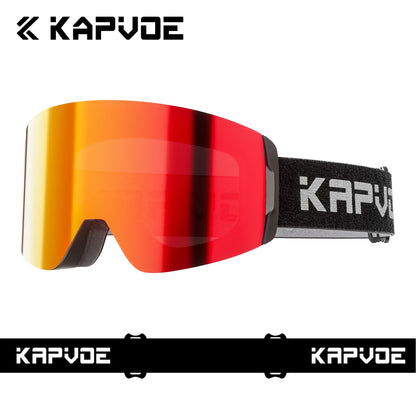 KAPVOE New Photochromic Ski Goggles Snowboard OTG Snow Glasses Magnetic Lens Men Women UV400 Double Layers Lens Anti Fog Skating