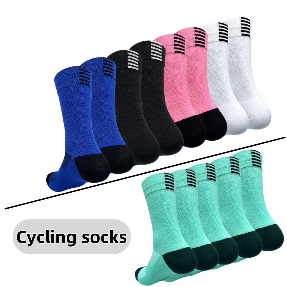 4 pairs Cycling Socks Running Quick Dry Medium Cylinder Men and Women Sports Fitness in the Tube