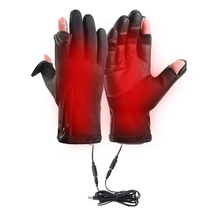 Rechargeable Heated Gloves Sports Heating Gloves Comfortable Heating Gloves Wind-proof Heated Gloves Multifunctional USB Heating