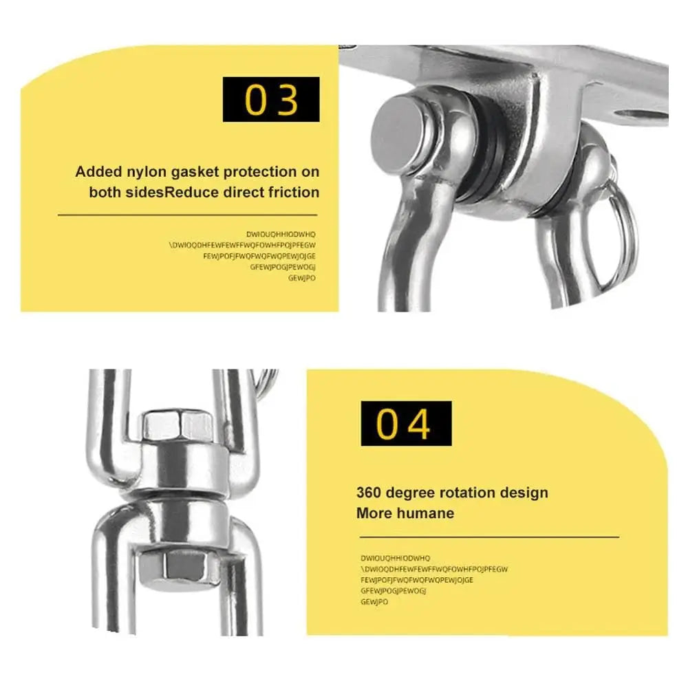 2Pack Hammock Hanging Kit Suspension Hooks Heavy Duty Swing Hangers 360° Rotate Swing Ceiling Hook for Porch Swing