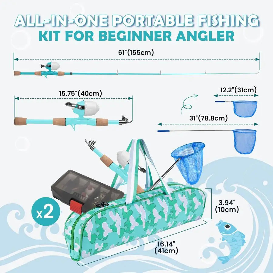Telescopic  Fishing Poles for Boys and Girls