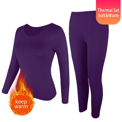 Women Thermal Underwear Set 2 pack Long Johns Ultra Soft Fleece Lined Base Layer Keep Warm Cold Weather Top Bottom﻿
