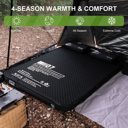 Double Inflatable Sleeping Mat with Pump Inflatable Camping Mat Automatic Inflatable Mat for Backpacking Hiking Traveling Tent