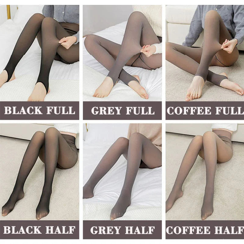 Women's Thermal Underwear Transparent Polar Thermo Warm Tights False Pantyhose Winterpanty Thermal Leggings Woman Polar Stocking