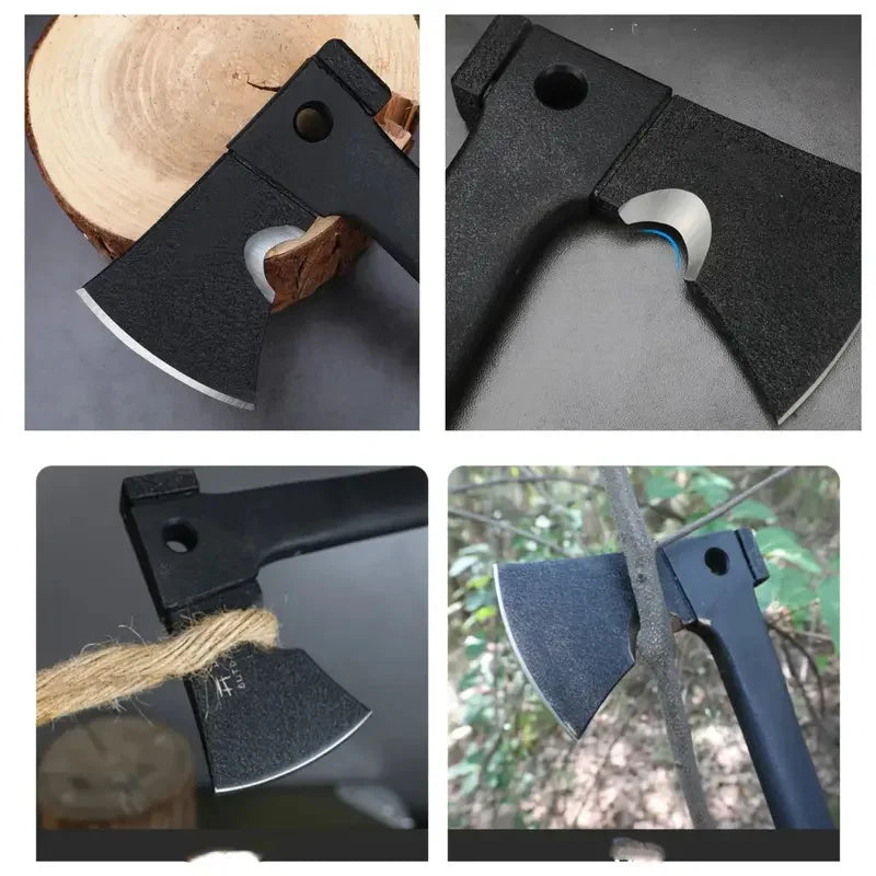 Ultimate Outdoor Survival Axe with Fire Starter - Multi-Use Tactical Camping Tool for Hiking, Emergency Tree Cutting, and Jungle