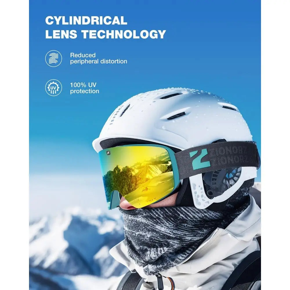 Magnetic Cylindrical Ski Goggles with X11 Lens for Men and Women