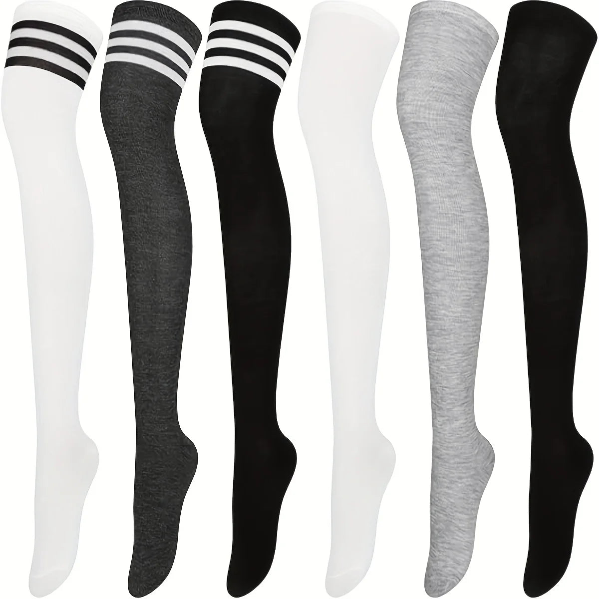 5 pairs of women's random long stockings, thigh socks, high socks, breathable sportswear suitable for all seasons, versatile