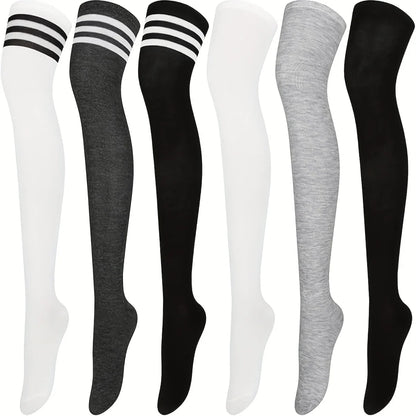 5 pairs of women's random long stockings, thigh socks, high socks, breathable sportswear suitable for all seasons, versatile