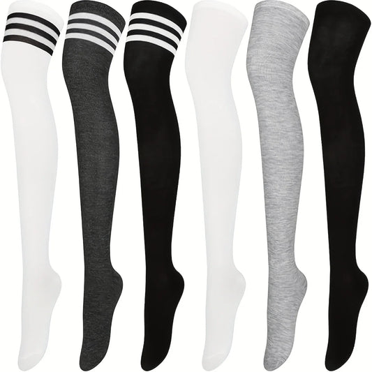5 pairs of women's random long stockings, thigh socks, high socks, breathable sportswear suitable for all seasons, versatile
