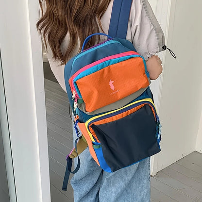 Dopamine Boosting Multi-Color Alpaca Backpack Unisex Lightweight Casual Sports Business Outdoor Hiking Traveling Commuting Mount