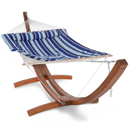 Hammocks Double Hammock with Wooden Stand Included, Outdoor Hammocks for Outside, 475 lbs Capacity, Dark Gray, Customized