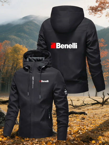 Men's hooded outdoor jacket, suitable for hiking, mountaineering, and daily travel, breathable and durable. Sports windbreaker