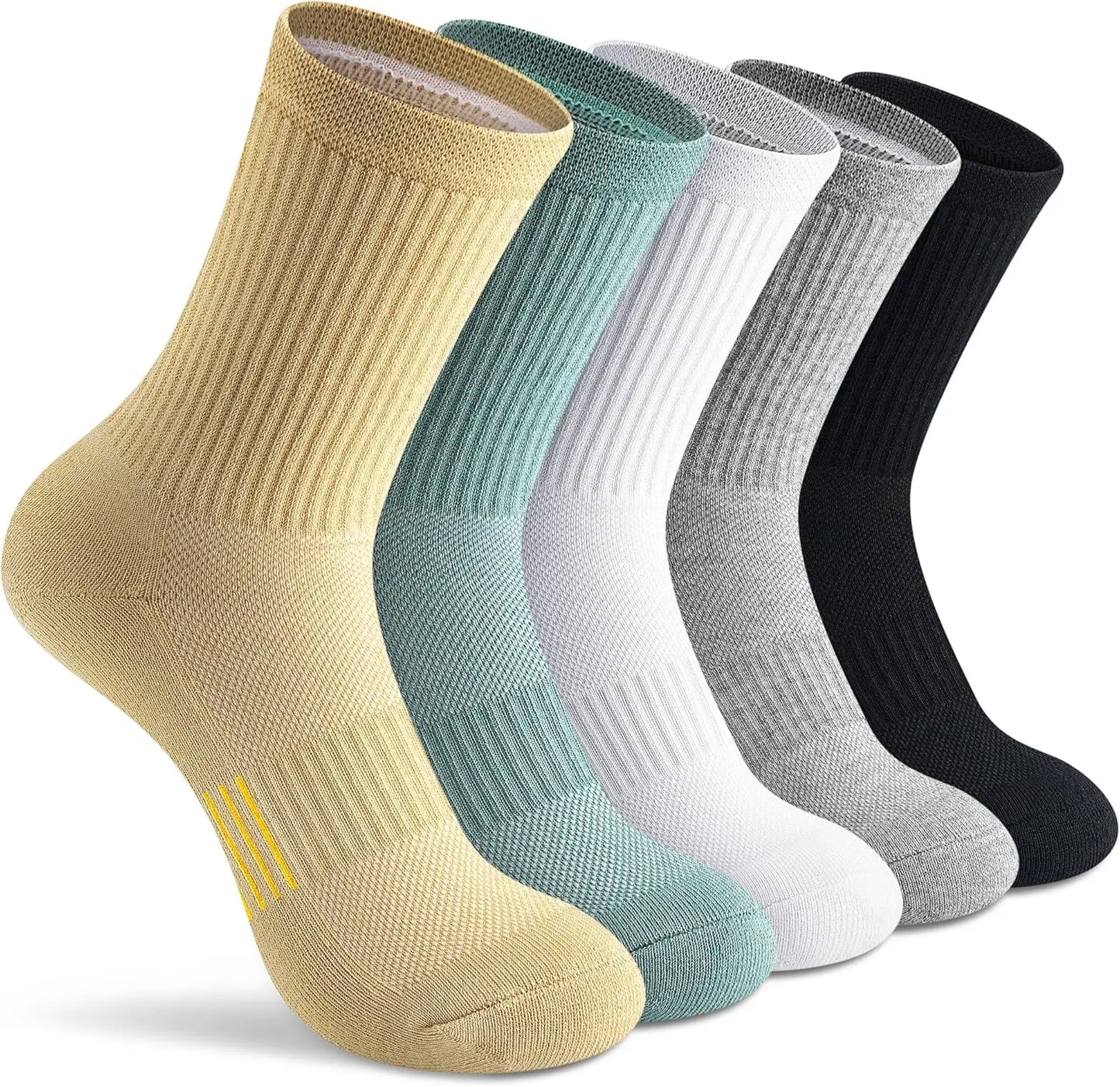 Women's Athletic Crew Socks 5-6 Pairs - Comfort & Cushioned for Running, Hiking, Sports Arch Compression