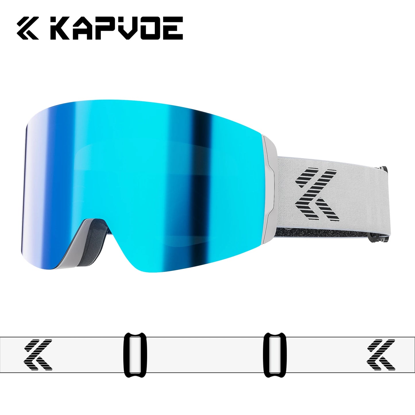 KAPVOE New Photochromic Ski Goggles Snowboard OTG Snow Glasses Magnetic Lens Men Women UV400 Double Layers Lens Anti Fog Skating