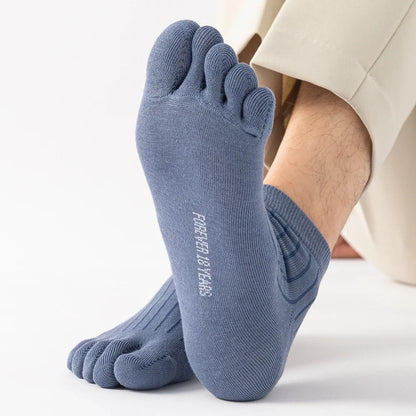 5 Pairs of Men's Summer Five-Toe Socks, Thin Cotton Toe Socks, Low-Cut Ankle Sports Socks