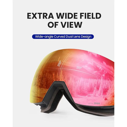 Ultra Ski Goggles with Anti-Fog and Wide View, Interchangeable Lens Design