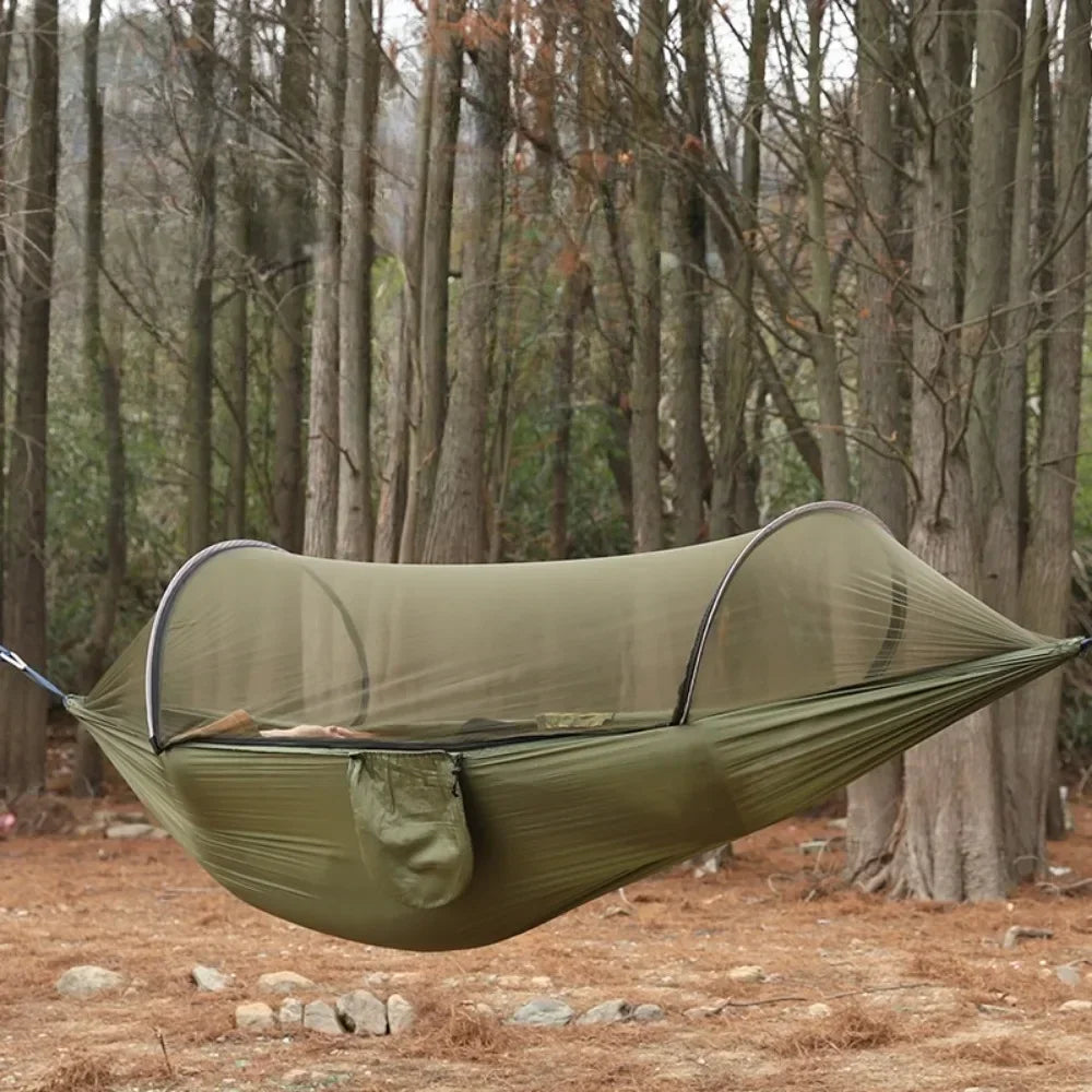 Outdoor Camping Hammock 2 Person Mosquito Net Camping Hammocks Outdoor Furniture Bed Portable Comfortable Sleeping Tent Hammock