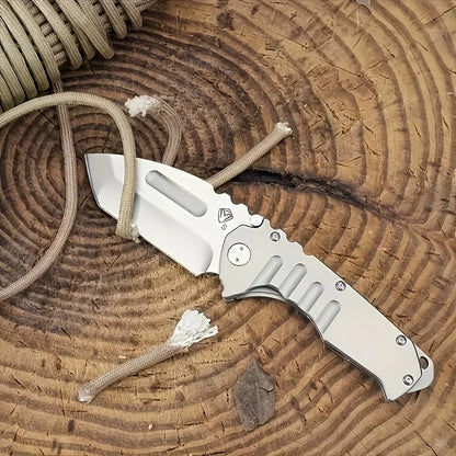 Folding tactical knife, sharp stainless steel blade, lightweight metal handle suitable for camping, hunting, emergency rescue