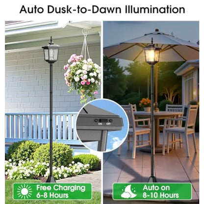 68 Solar Lamp Post Lights Outdoor2-Pack 2700K Dusk to Dawn Solar Light Posts Waterproof Outdoor Lights for Garden Patio Lawn Pa