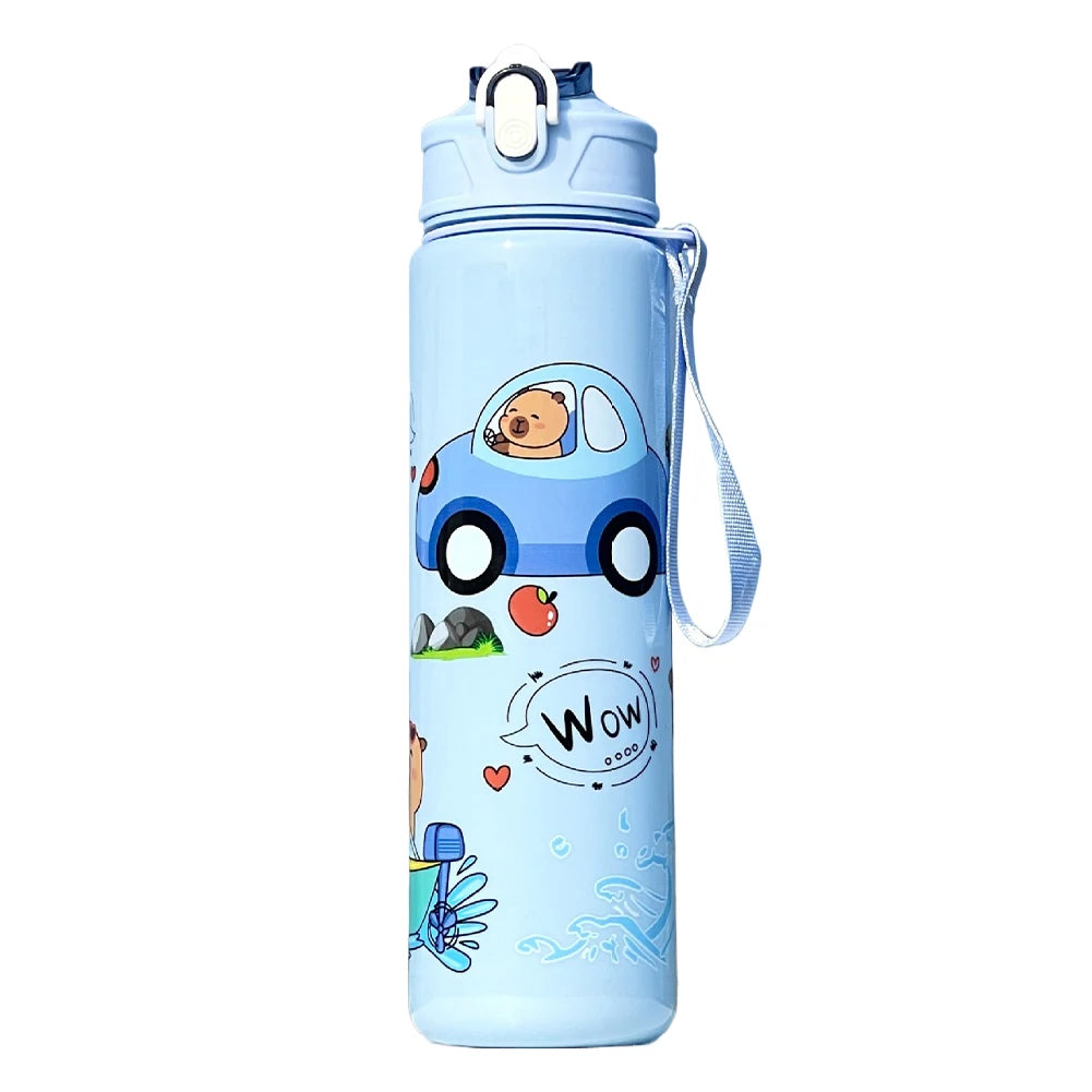 700ml Capybara Cute Water Cup with Straw & Handle Portable Drinking Bottle Kawaii Water Bottle for Boys Girls Daily Use