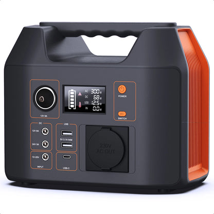 Portable Power Station 300W/150W Solar Generator Power Bank 110V/230V AC/DC/USB/USB C LiFePO4 Battery Pack For Camping CPAP RV