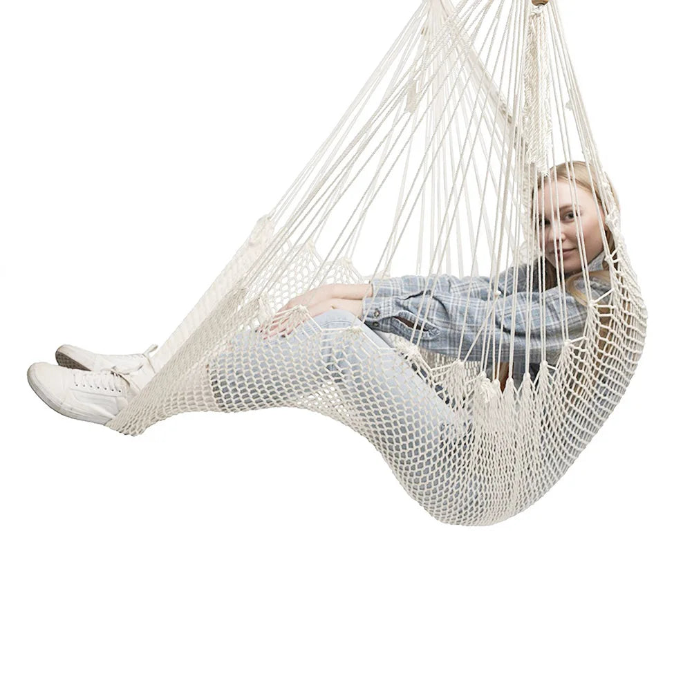 Comfortable Hanging Chair Large Cotton Rope Hammock Chair Indoor Outdoor Use