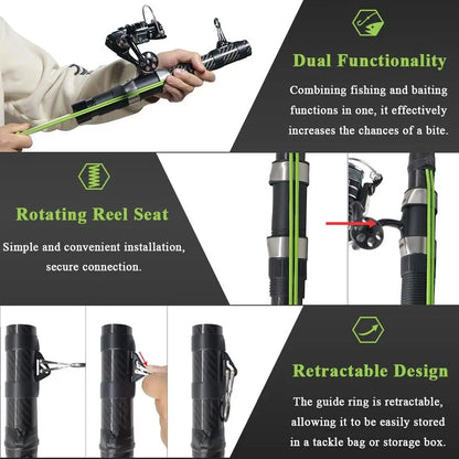 Carbon Fiber Fishing Poles and Reels Combo for Projecting Lures