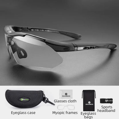 ROCKBROS Bicycle Glasses Photochromic Lens Outdoor Eyewear Goggles UV400 Sports Riding Cycling Sunglasses MTB Road Bike Glasses