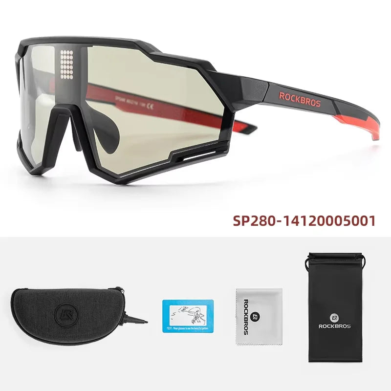 ROCKBROS Smart LCD Photochromic Glasses Cycling Polarized Glasses UV400 Electronic Rapid Color Change Sports Bicycle Goggles