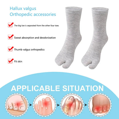 Fashion Japanese Style Tabi Toe Socks for Men Women Summer Fiber Two Finger Socks Kimono Flip Flop Sandal Split Tabi Toe Sock