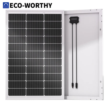 ECO-WORTHY 100 Watt Solar Panel 18 Volt Monocrystalline Solar Panel High Efficiency