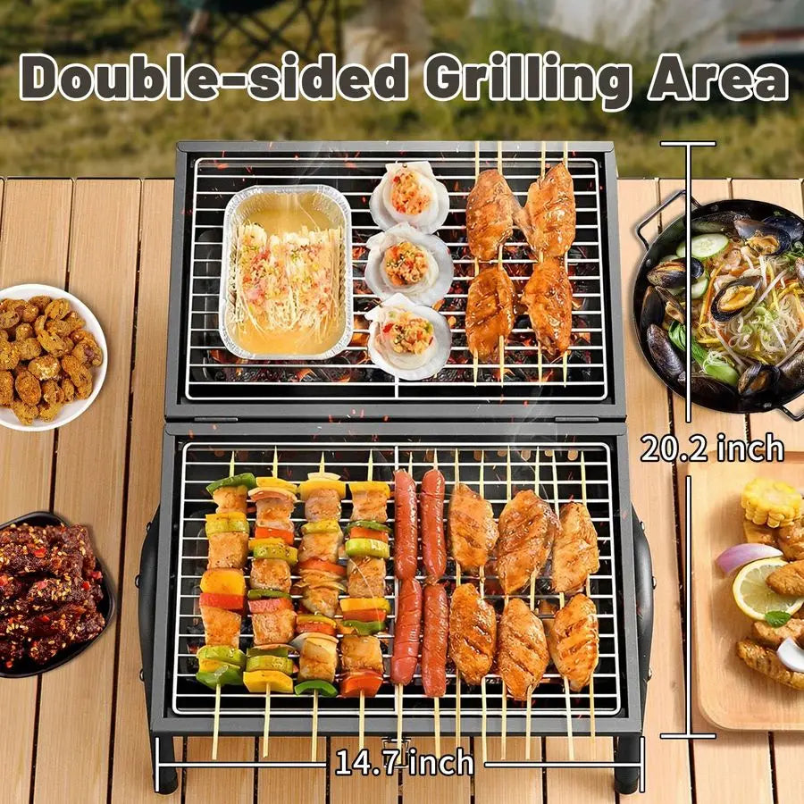 Charcoal Grill Outdoor Stove BBQ Easy to take Two Side Carbon Griller