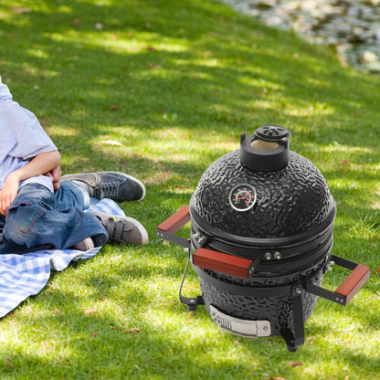 13inch Ceramic Barbecue Grill Ceramic BBQ Charcoal Grill Outdoor Grill Smoker Round Ceramic Stew Grill for Picnics Patio