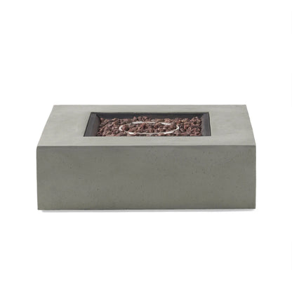 Square MgO Outdoor Fire Table 50000 BTU Propane Gas Fire Pit Heater for Patio Garden Backyard (Tank Cover Not Included)