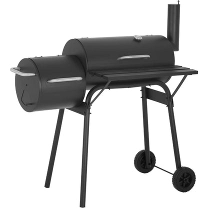43 Inch Charcoal BBQ Grill with Offset Smoker, Portable Outdoor Camping Grill for 6-10 People, Patio Backyard Picnic