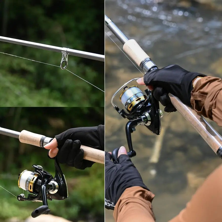 Fiber Fishing Pole Combo Set Spinning Reel, 145pcs Accessories Kit