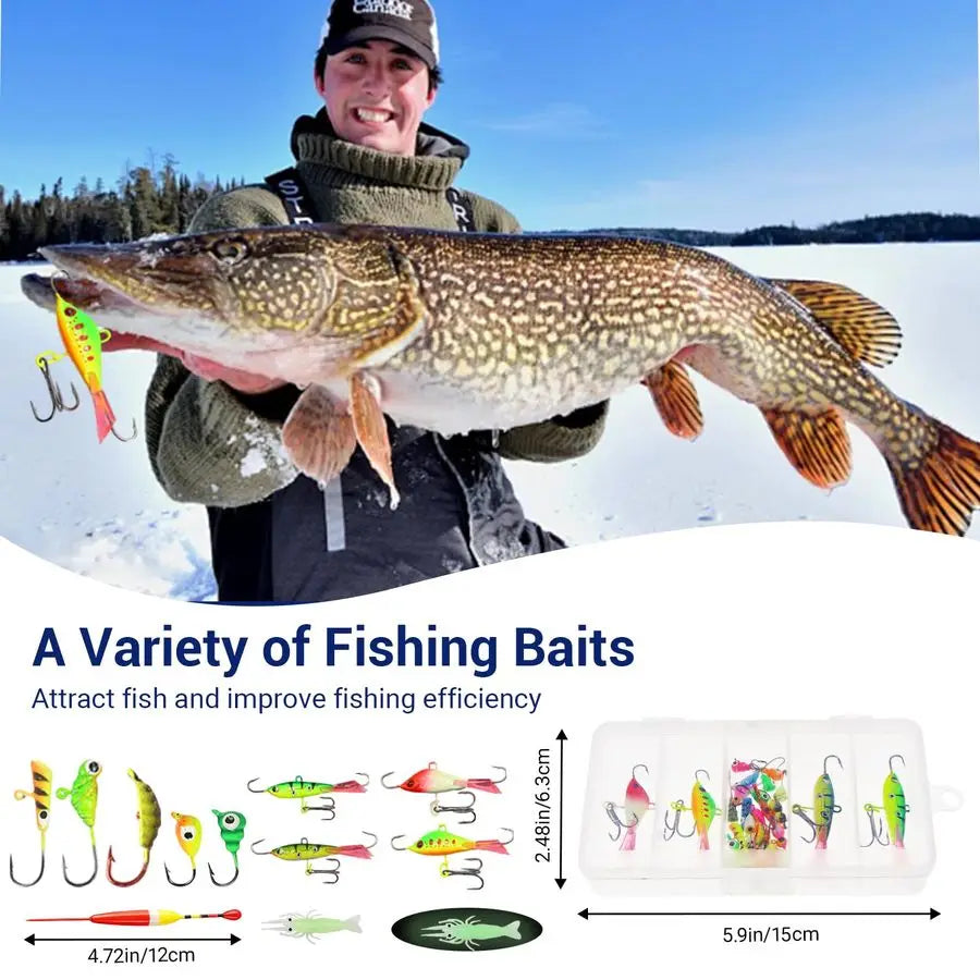 Complete Set Ice Fishing Gear with Backpack Seat