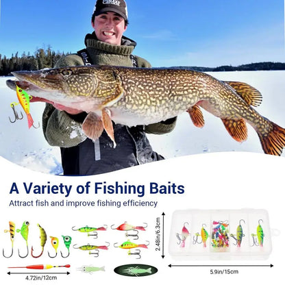 Complete Set Ice Fishing Gear with Backpack Seat