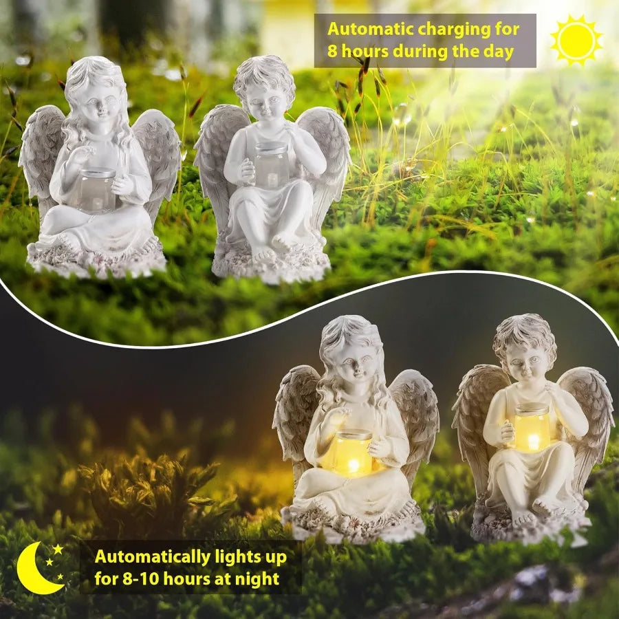 2 Pack Outdoor Angel Statue