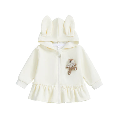 Adorable Toddler Girl Winter Coat with Faux Fur Hood and Pom Pom Detail Warm Jacket for Cold Weather Outfits