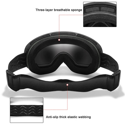 Winter Outdoor SKI Goggles Men And Women Teen, Free Optical Frame and Bag, UV400 Anti-Fog Snowboard Eyewear, Charistmas Gifts