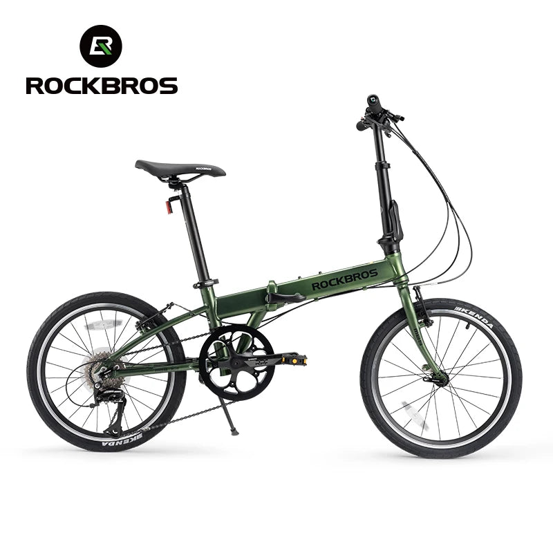 ROCKBROS Folding Bike Aluminium Alloy Frame 20 inch Bike Shimano 8-speed V Brake City Riding Lightweight  Adult Folding Bike