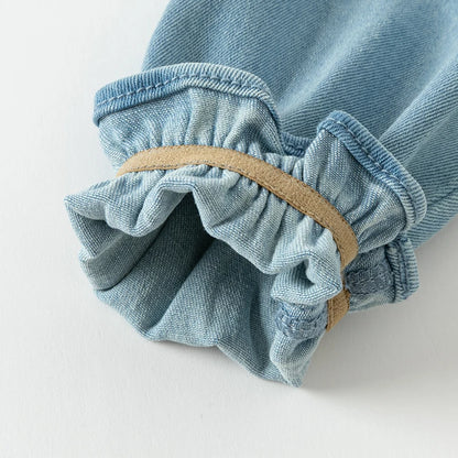 Dave Bella Spring Denim Jacket for Girls Long Sleeve Autumn Bloust Coat Children Casual Outdoor Cloak Coat DB3241442