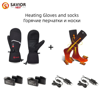 SAVIOR HEAT Heated Gloves with Rechargeable Battery Thermal Gloves for Women Men Husband Ski Motorcycle Glove Hand Warmer Heat