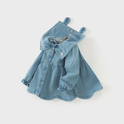 Dave Bella Spring Denim Jacket for Girls Long Sleeve Autumn Bloust Coat Children Casual Outdoor Cloak Coat DB3241442
