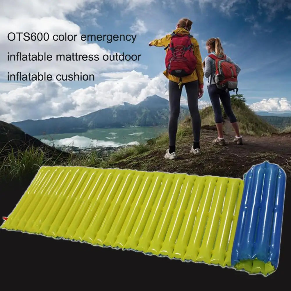 Folding Emergency Inflatable Cushion Moisture-proof Hiking Mattress Tear-resistant Tent Air Cushion Lightweight for Beach Picnic