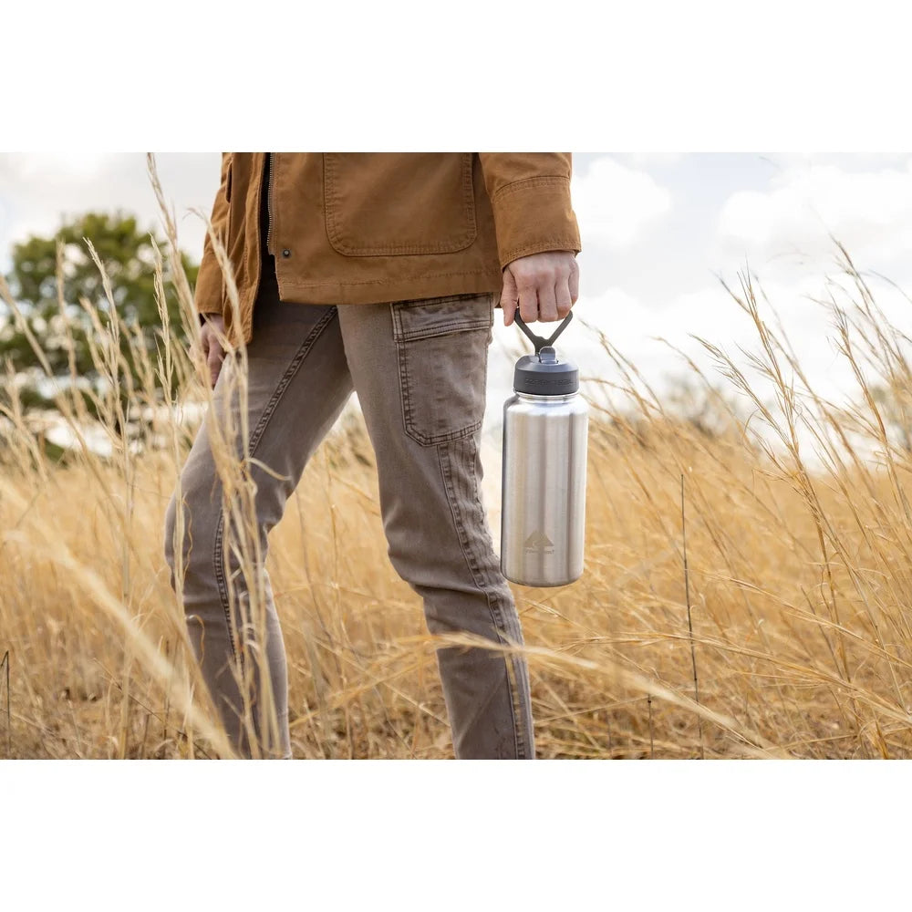 Insulated Stainless Steel Water Bottle Flip Top Lid Vacuum Sealed Durable Camping Travel Bottle Dishwasher Safe Sweat Proof 32oz